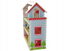 Lean-toys Dřevěný dům Marika, otevřená okna, tři patra