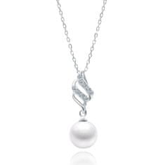 Klenoty Amber Luxusní stříbrný náhrdelník - perla