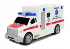 Lean-toys Ambulance s třecím pohonem Bílá baterie provozována 1: 2