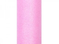 Paris Dekorace Tyl s lurexem, sv. růžový, 15cm/9m