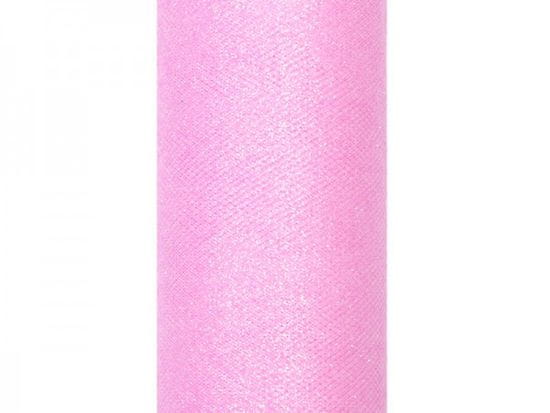 Paris Dekorace Tyl s lurexem, sv. růžový, 15cm/9m