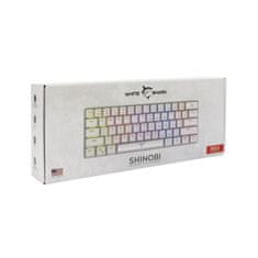 White Shark herní mechanická klávesnice GK-2022 SHINOBI , US layout, červený switch, bílá