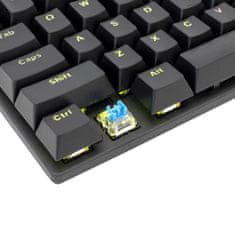 White Shark herní mechanická klávesnice GK-2106 COMMANDOS, US layout, modrý sw, černá