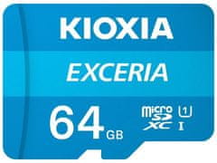 KIOXIA SDXC 64GB micro paměťová karta EXCERIA M203, UHS-I (U1) (100MB/s) Class 10 + adaptér