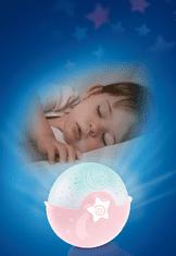 Infantino Noční lampička s projekcí růžová