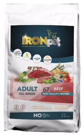 IRONpet Dog Adult All Breed Beef (Hovězí) 12 kg