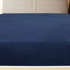 Greatstore Jersey prostěradlo námořnická modř 140x200 cm bavlna