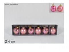 Makro Koule vánoční růžové 6ks