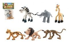 Teddies  Zvířátka veselá safari ZOO plast 9-10cm 6ks