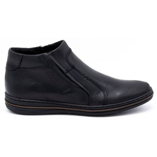 Pánské zimní kožené boty 381F černé