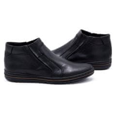 Pánské zimní kožené boty 381F černé velikost 42