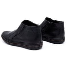 Pánské zimní kožené boty 381F černé velikost 42