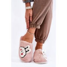 Dámské chlupaté pantofle s králíčkem Pink velikost 40