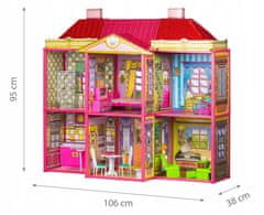 ModernHome Domeček pro panenky Willa + nábytek