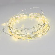 ACA ACA Lighting 100 LED dekorační řetěz žlutá stříbrný měďený kabel 220-240V plus 8 funkcí IP44 10m plus 3m 1.8W X01100712