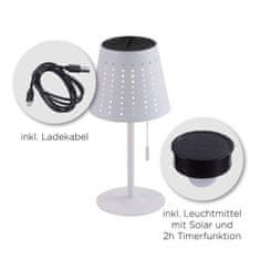PAUL NEUHAUS LEUCHTEN DIREKT is JUST LIGHT LED stolní lampa, bílá, stmívatelná, solární, moderní, bez kabelu 3000K