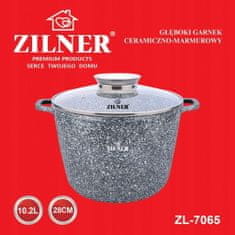ZILNER Hrnec s mramorovým povrchem 10L 28Cm Zilner Grey Zl-7065