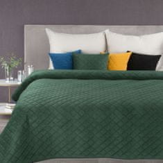 Eurofirany Dekorativní přehoz na postel MILO 220x240 tmavě zelený