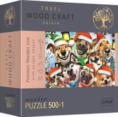 Trefl Wood Craft Origin puzzle Vánoční psi 501 dílků