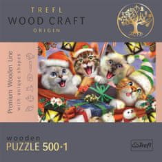 Trefl Wood Craft Origin puzzle Vánoční kočky 501 dílků