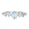 Luxusní stříbrný prsten měsíční kámen a topaz Fairy Velikost: 52