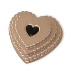 Nordic Ware Forma na bábovku HEART stupňovité karamelová