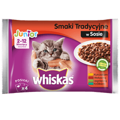 Whiskas Mokré krmivo pro koťata Tradiční příchutě v omáčce 4x100g