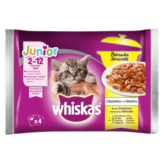 Whiskas Mokré krmivo pro koťata Kastrol s příchutí drůbeže v želé 4 sáčky x 85g