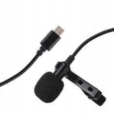 Puluz Kravatový mikrofon pro USB TYPE-C USB-C pro telefon / chytrý telefon