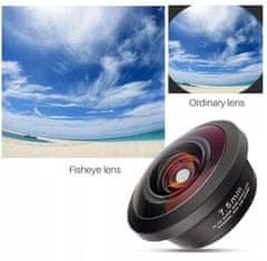 XREC Objektiv telefonu, FishEye rybí oko 4K HD 7,5 mm