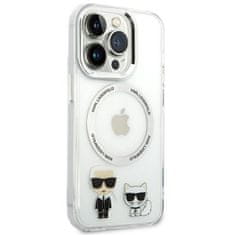 Karl Lagerfeld KLHMP14LHKCT hard silikonové pouzdro iPhone 14 PRO 6.1" transparent Karl & Choupette Aluminium Magsafe