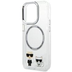 Karl Lagerfeld KLHMP14LHKCT hard silikonové pouzdro iPhone 14 PRO 6.1" transparent Karl & Choupette Aluminium Magsafe
