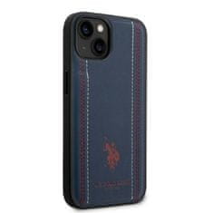 U.S. Polo Assn. US Polo USHCP14SPFAV hard silikonové pouzdro iPhone 14 6.1" navy blue Leather Stitch
