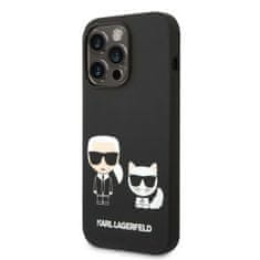 Karl Lagerfeld KLHMP14LSSKCK hard silikonové pouzdro iPhone 14 PRO 6.1" black Liquid Silicone Karl & Choupette Magsafe