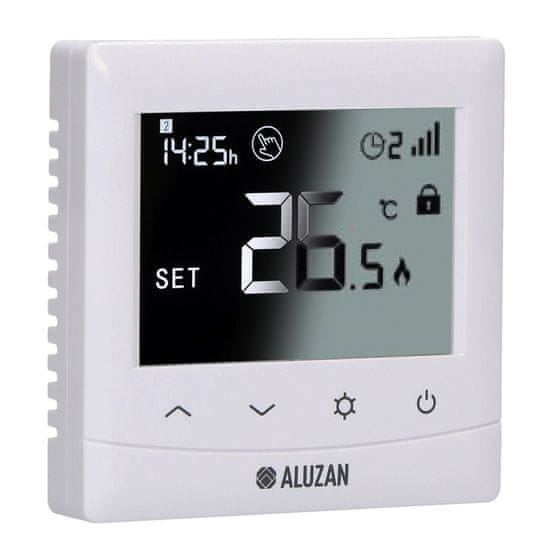 Aluzan EB-160 WiFi - programovatelný termostat pro ovládání kotlů i elektrického vytápění do 16A, Barva: Tmavý displej