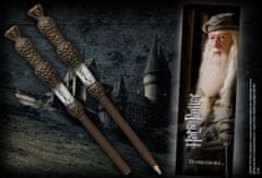 CurePink Set Harry Potter propiska s knižní záložkou: Brubálova kouzelnická hůlka (délka 16 cm)