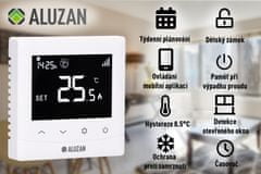 Aluzan EB-160 WiFi - programovatelný termostat pro ovládání kotlů i elektrického vytápění do 16A, Barva: Světlý displej