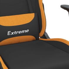 shumee Herní židle s podnožkou černá a oranžová textil