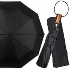 Dexxer RIH-103 Automatický skládací deštník 103 cm, dřevěná rukojeť černý