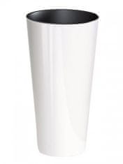 Kaxl Plastový květináč 15,5L TUBUS SLIME SHINE Barva: Bílá káva DTUS250S-7502U
