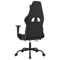 Vidaxl Masážní herní židle s podnožkou černá a bílá textil