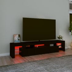 Greatstore TV skříňka s LED osvětlením černá 200x36,5x40 cm