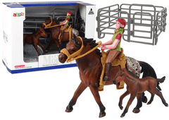shumee Sada 3 figurek koní a farmářské figurky jezdce na hříběti