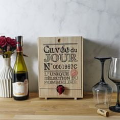Northix Dřevěná krabice na víno Bag-in-box - 5 litrů 