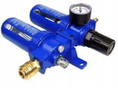MAR-POL Regulátor tlaku s odlučovačem vody, přimazávačem oleje a manometrem, 1/2" M80692
