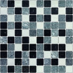 Crearreda Samolepicí dekorace Crearreda Tile Cover Big White&Black 31217 Kachlík, černo-bílá mozaika
