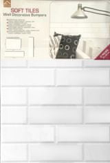 Crearreda Samolepicí dekorace Crearreda L pěnové obklady White Bricks 54717 Bílé cihly