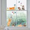 Crearreda Samolepicí dekorace Crearreda na okno WI M Cats 64001 Kočky a motýli