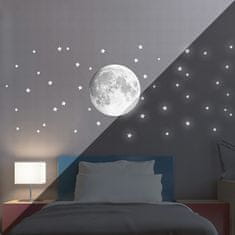 Crearreda Samolepicí dekorace Crearreda WA L Glow Moon 18112 Svítící měsíc