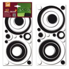Crearreda Samolepicí dekorace Crearreda FM S Black & White Circles 59508 Bílé a černé kruhy